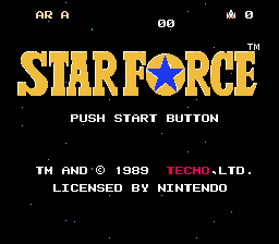 Star Force title screen for NES